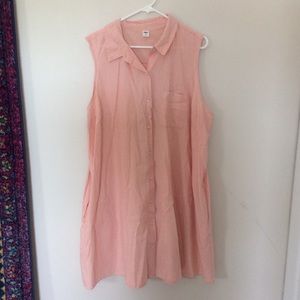 Old Navy Plus Size Pink-striped Shirt Dress